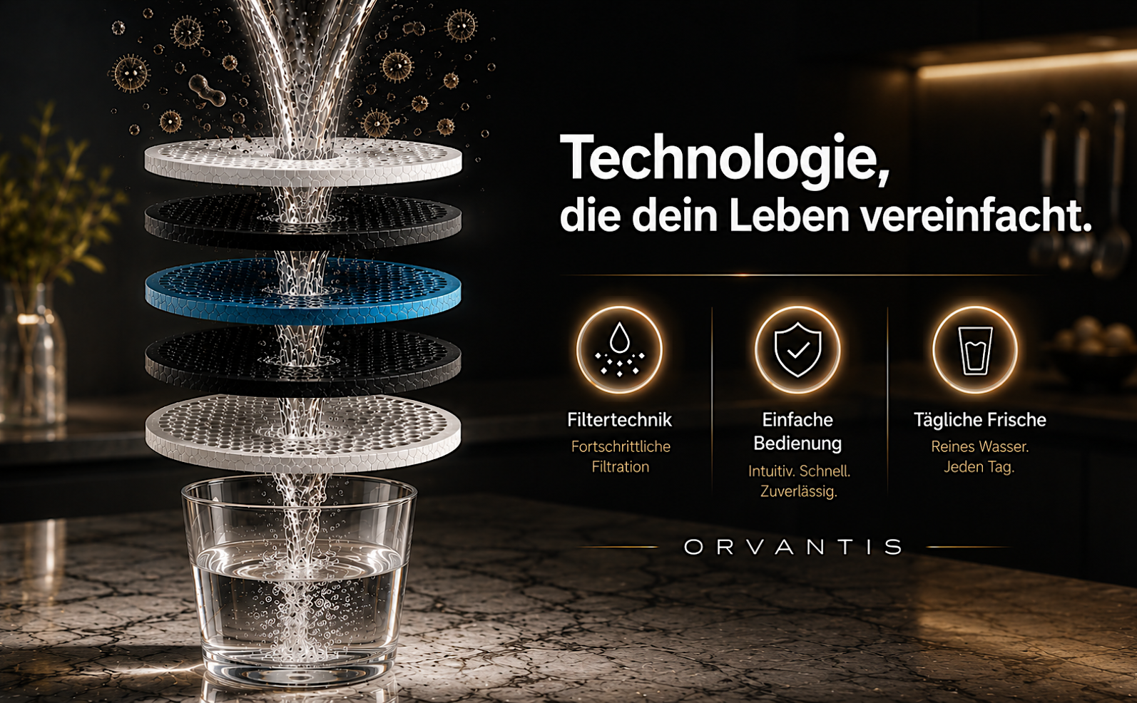 Technologie, die dein Leben vereinfacht - Filterstufen-Grafik